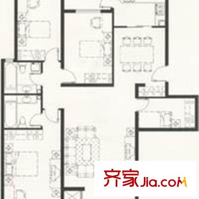 紫竹苑小區(qū) 3室 戶型圖