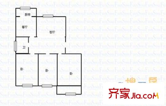 頤龍佳園 3室 戶型圖