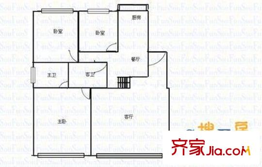 宜佳公寓 3室 戶型圖