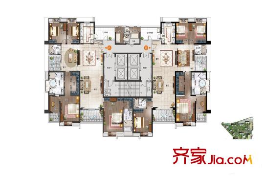 越秀星匯云錦4號(hào)樓1/2號(hào)房 4室3廳3衛(wèi)1廚