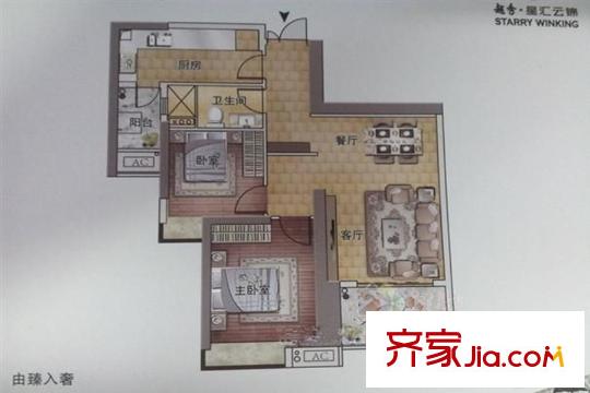 越秀星匯云錦10號(hào)樓1/4號(hào)房 2室2廳1衛(wèi)1廚