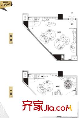 武漢天街loft115平戶型 2廳
