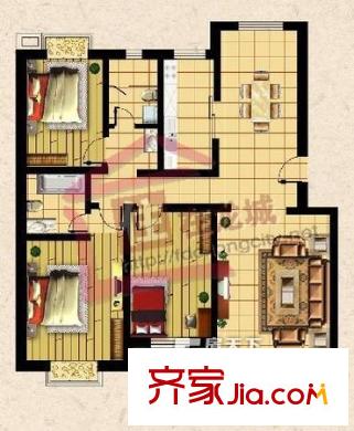 三晉綠苑戶型圖戶型圖 3室