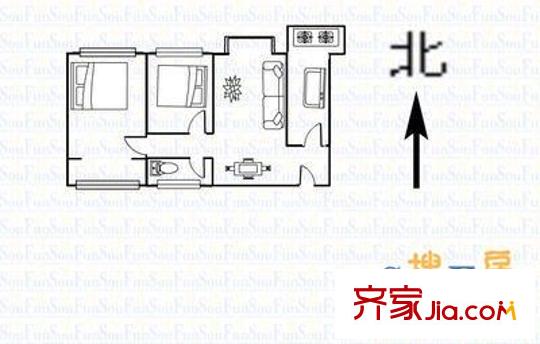 金郡小區(qū) 2室 戶型圖