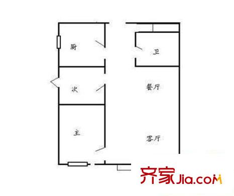 金郡小區(qū) 2室 戶型圖