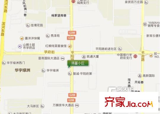 鴻富小區(qū)交通圖太原  