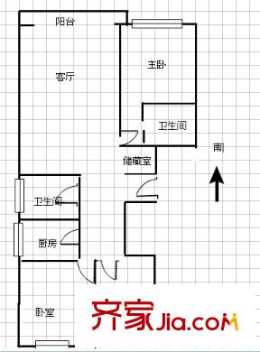 勝景天地戶型圖134平米 3室