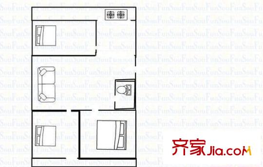 國師街能源宿舍戶型圖國師街能源小區(qū) 3室 戶型圖 3室2廳1衛(wèi)1廚