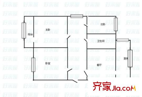 中鐵三局集團(tuán)塢城小區(qū)3室 戶型圖