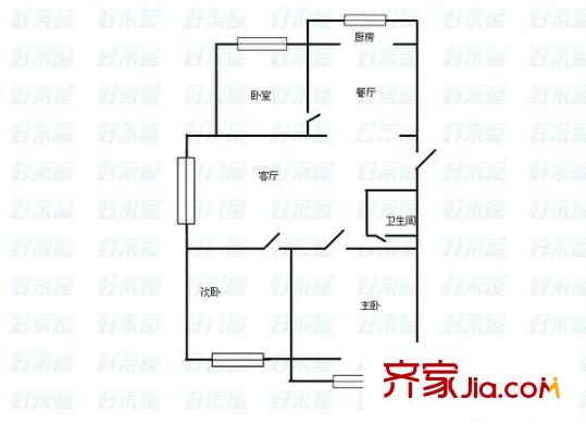 中鐵三局集團(tuán)塢城小區(qū) 3室 戶型圖