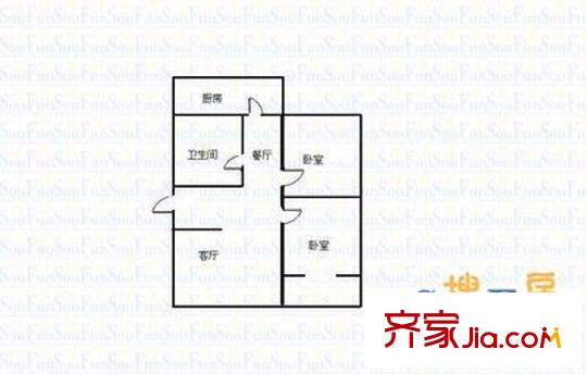 彭村新區(qū) 2室 戶型圖