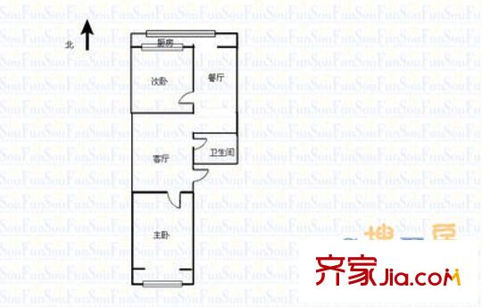 彭西二巷教委宿舍 2室 戶型圖