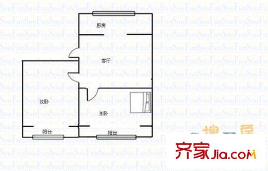 彭村新區(qū) 2室 戶型圖