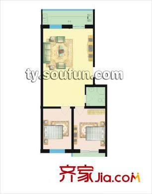 龍泉花園戶型圖澗河花園93.61 2室1廳1衛(wèi)