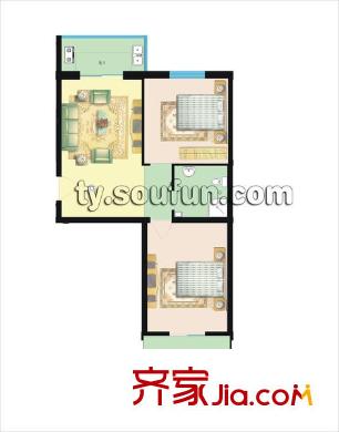 龍泉花園戶型圖澗河花園83.28 2室1廳1衛(wèi)