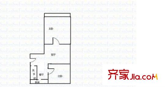 核七院 2室 戶型圖