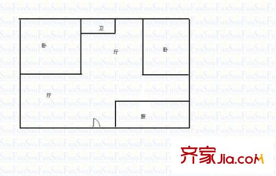 核七院 2室 戶型圖