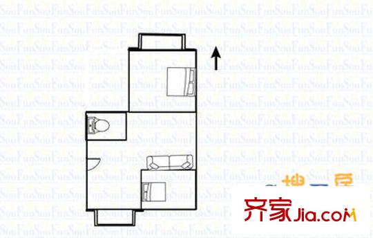 二二九隊(duì)小區(qū) 2室 戶型圖
