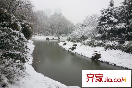 幸福灣周邊堤角公園雪景