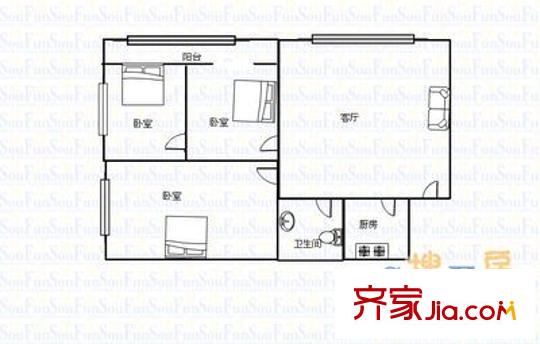 移村小區(qū) 3室 戶型圖