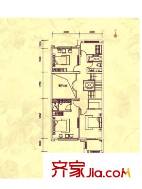綠地?半山國(guó)際花園戶型d-聯(lián)排-366平方米三層 5室2廳5衛(wèi)