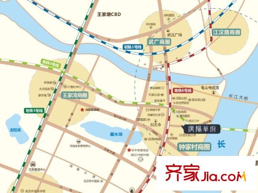 福星惠譽漢陽城區(qū)位圖