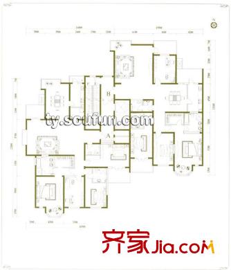 多地爾花園戶型圖A戶型2-27 4室2廳3衛(wèi)
