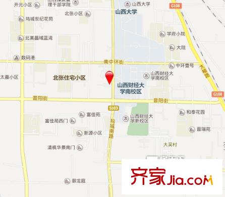 財(cái)經(jīng)大學(xué)電建家屬院交通圖太原  