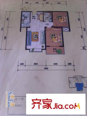 怡林苑戶型圖B戶型 2室2廳1衛(wèi)1廚