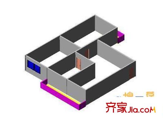 東頭道巷教委宿舍 2室 戶(hù)型圖