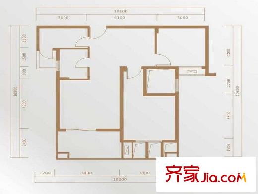 譽(yù)天幸福海3#3b戶型 3室2廳1衛(wèi)1廚