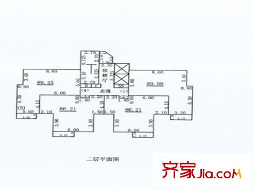 宜佳上東城5號(hào)樓二層平面圖 