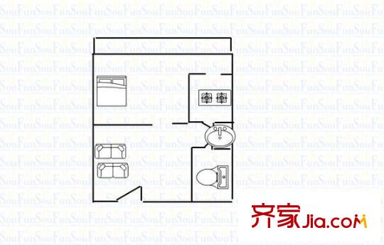 文華苑二期 2室 戶型圖