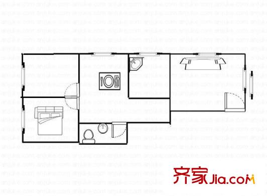 太原理工大學(xué)西區(qū)宿舍 0室 戶型圖