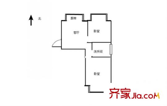 建機(jī)宿舍 2室 戶型圖