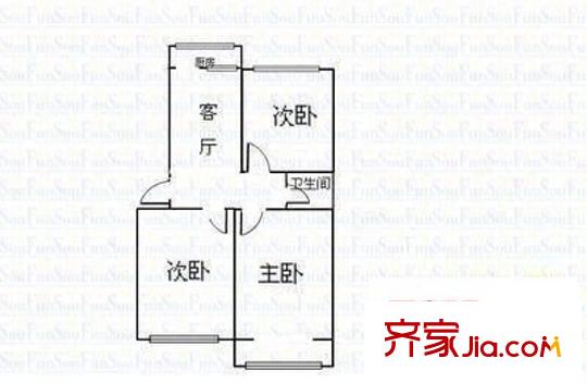 晉寶公寓 3室 戶型圖