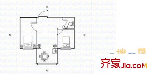 機(jī)車廠宿舍 1室 戶型圖