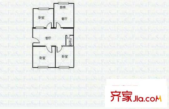 華清苑 3室 戶型圖