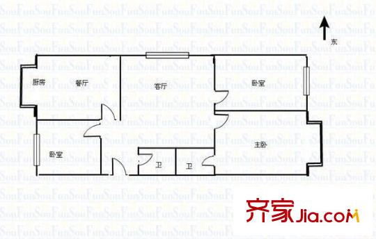 華清苑 3室 戶型圖