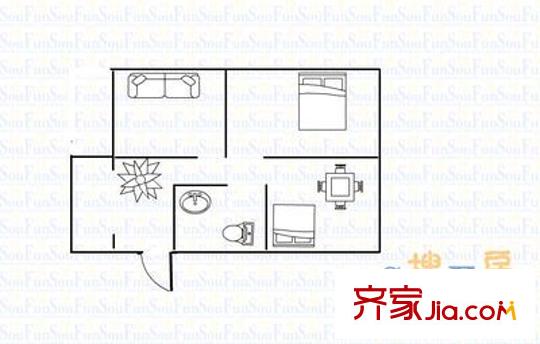 華清苑 2室 戶型圖