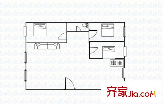 華清苑 3室 戶型圖