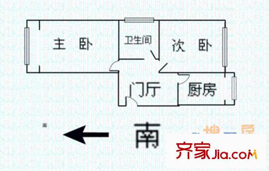 工商局宿舍 2室 戶型圖