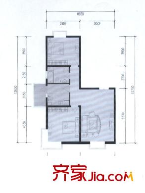 御龍庭戶型圖戶型（一） 2室
