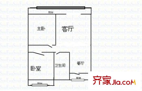 太航聯(lián)通宿舍戶型圖太航小區(qū)（聯(lián)通宿舍） 2室 戶型圖 2室1廳1衛(wèi)1廚