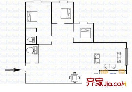 親賢苑 2室 戶型圖