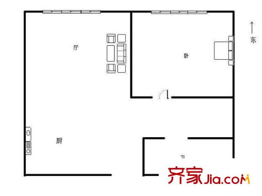 海邊街交通局宿舍 2室 戶型圖