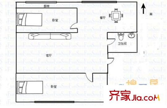 清荷苑 2室 戶型圖