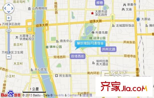解放南路網(wǎng)通宿舍交通圖太原  