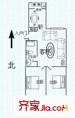 公交體育路宿舍 3室 戶型圖