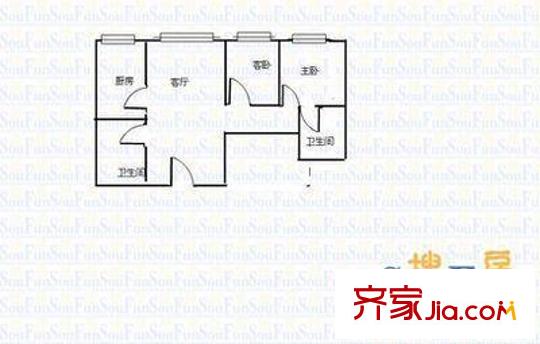 太原 魚池街外貿宿舍 戶型圖